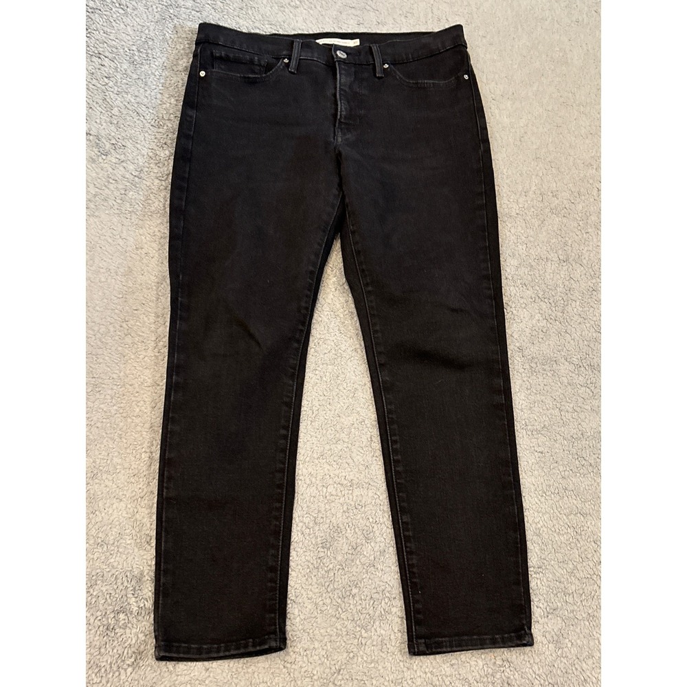 Levis 311 Shaping Skinny Ankle Jeans Womens 30 Black Mid Rise Stretch Denim